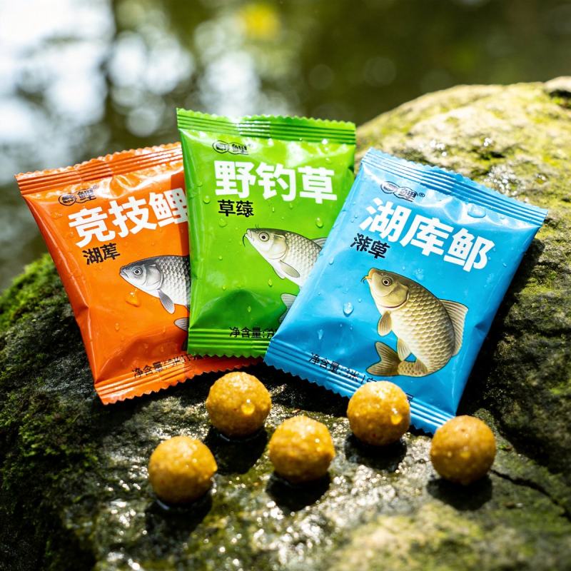 夏季钓鱼饵料商品饵展示