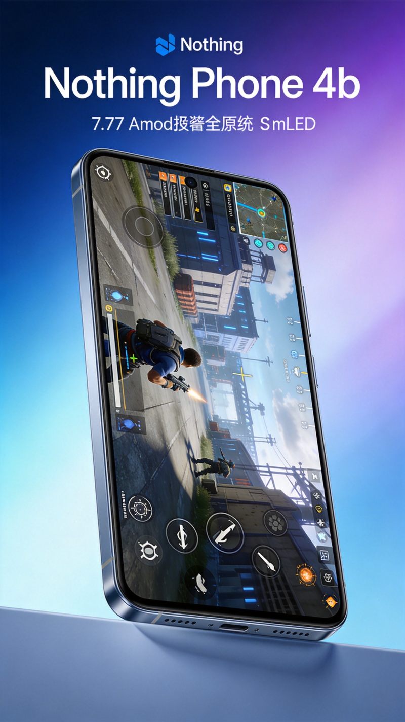 Nothing Phone 4b正面屏幕色彩展示效果