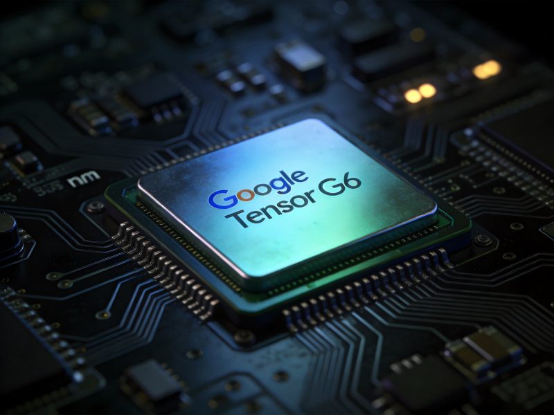 谷歌Tensor G6处理器微距特写展示2nm制程芯片工艺