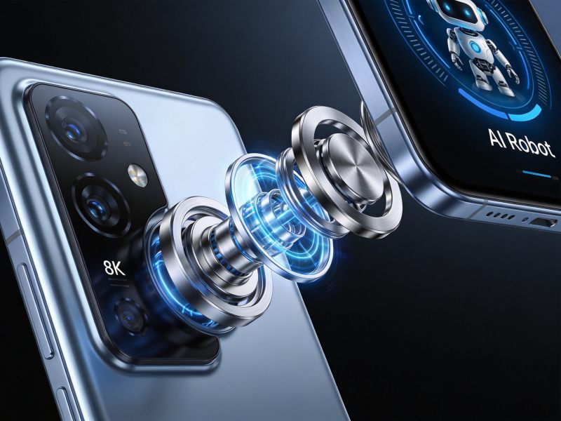 荣耀Robot Phone钛合金机械云台弹出特写